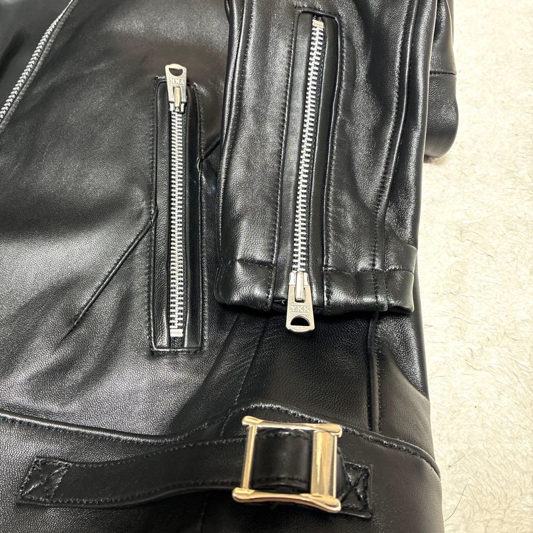 極美品　ジャックローズ　シングルライダースジャケット　ラムレザー　S