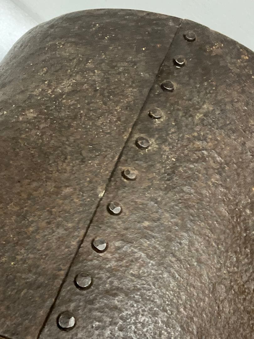 K)希少　時代物　レトロ　金塗り　火鉢　炭盆　鉄製　金属工芸　骨董品　古美術