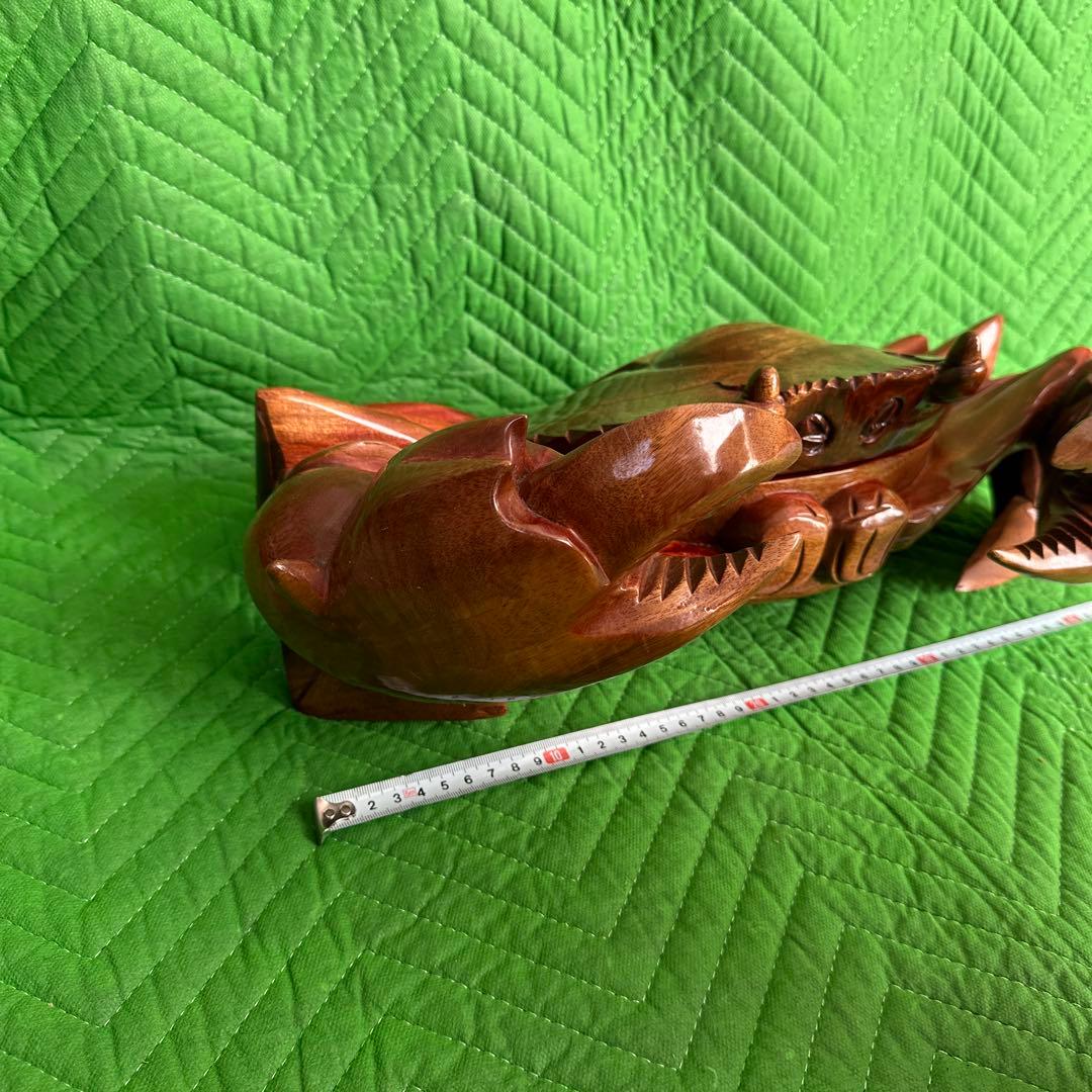 木彫り　蟹 カニ 隠し収納③