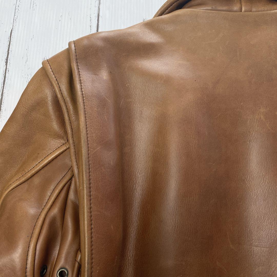 シングルライダース　レザー キャメル　TALON 牛革　ジャケット　ブラウン