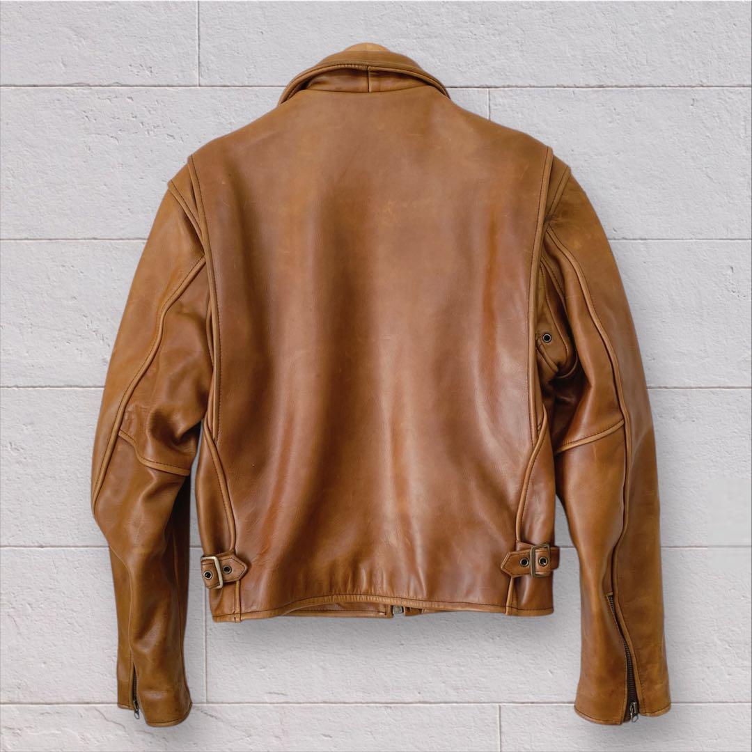 シングルライダース　レザー キャメル　TALON 牛革　ジャケット　ブラウン