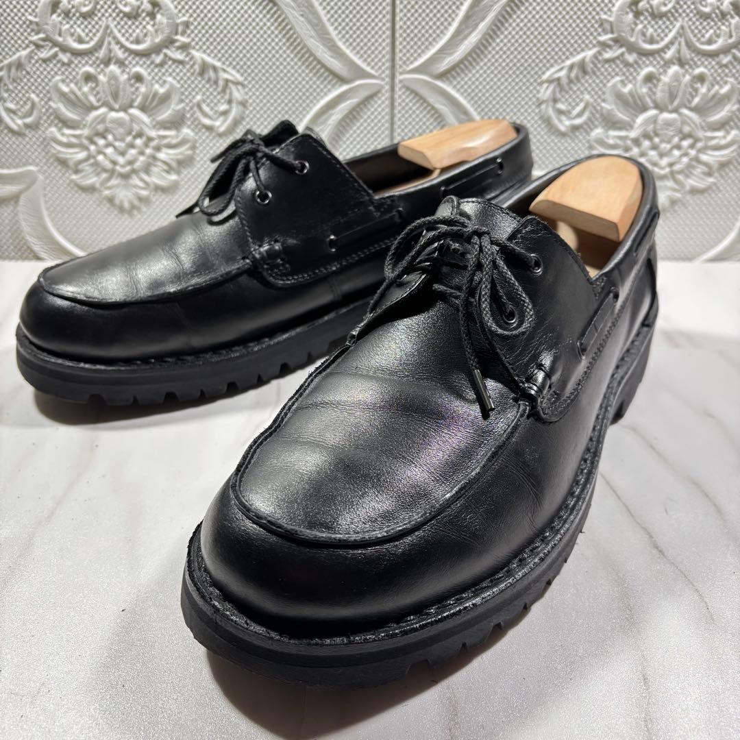 美品　リプロダクション オブ ファウンド　レザー　デッキシューズ　ラバーソール