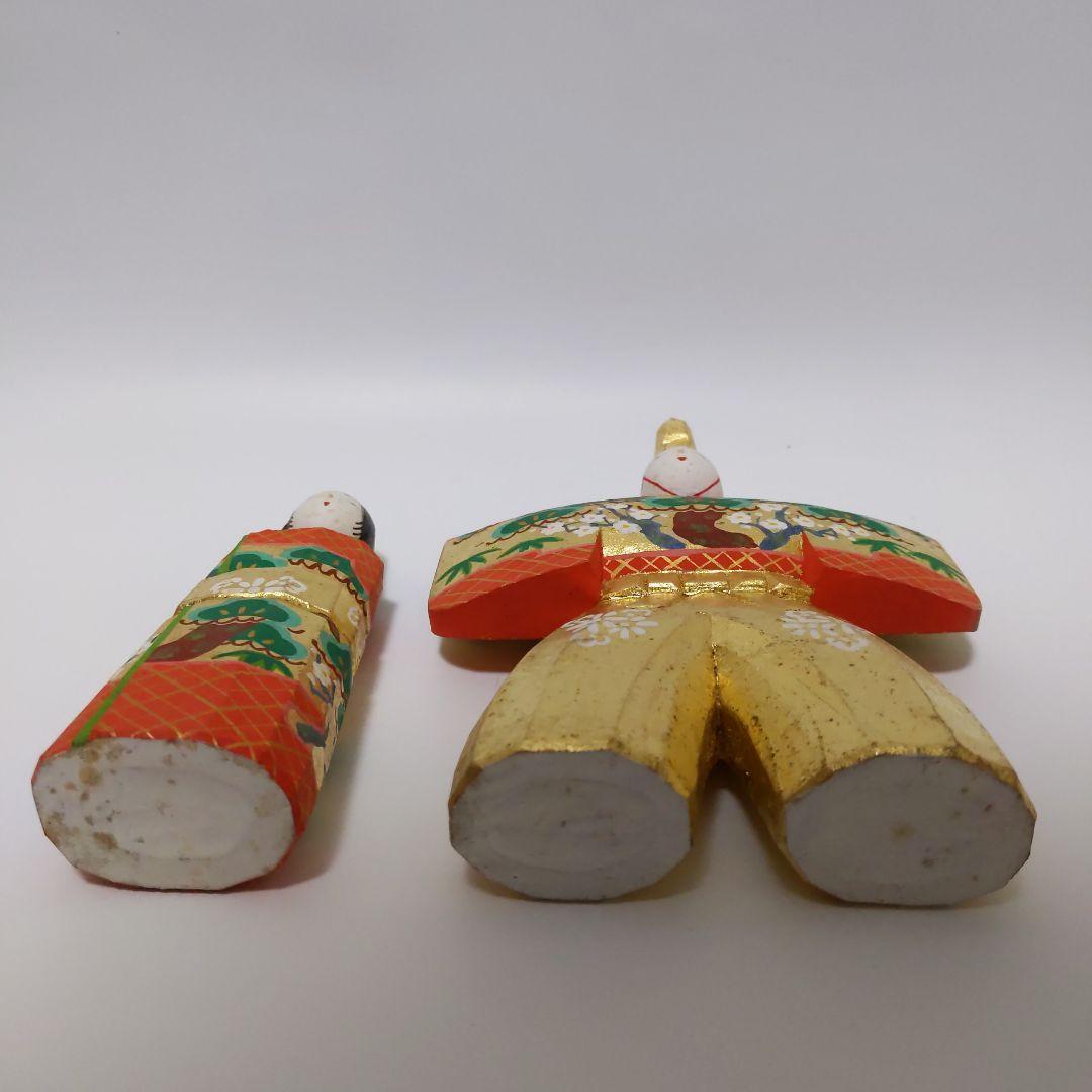 雛人形 木彫人形 一刀彫 松園作 木箱付