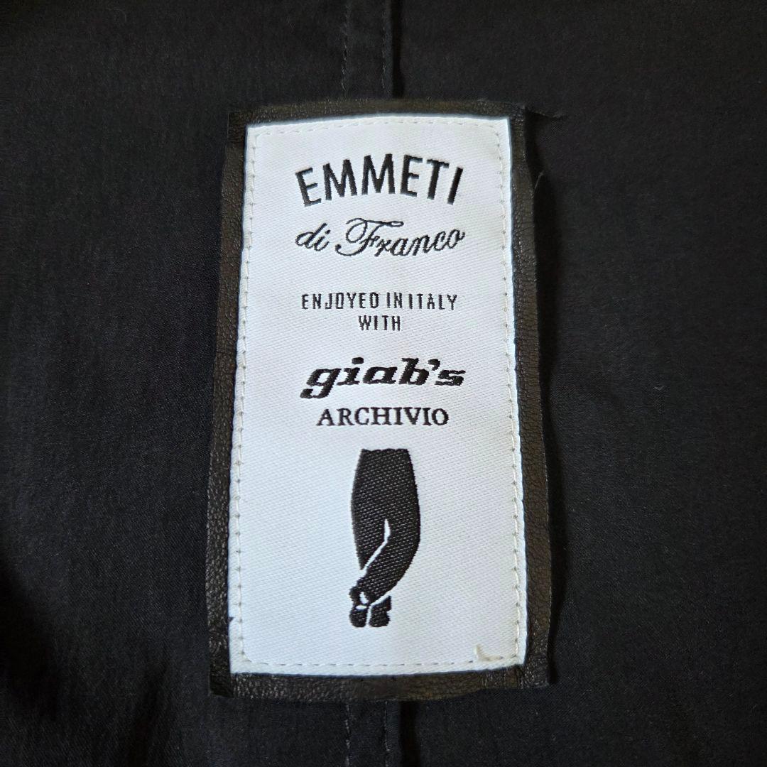 極美品 エンメティ シングル ライダースジャケット ラムレザー サイズ48 L
