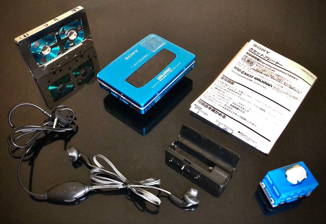 カセットウォークマン　SONY WM-EX633 青色「整備済み、完動美品」