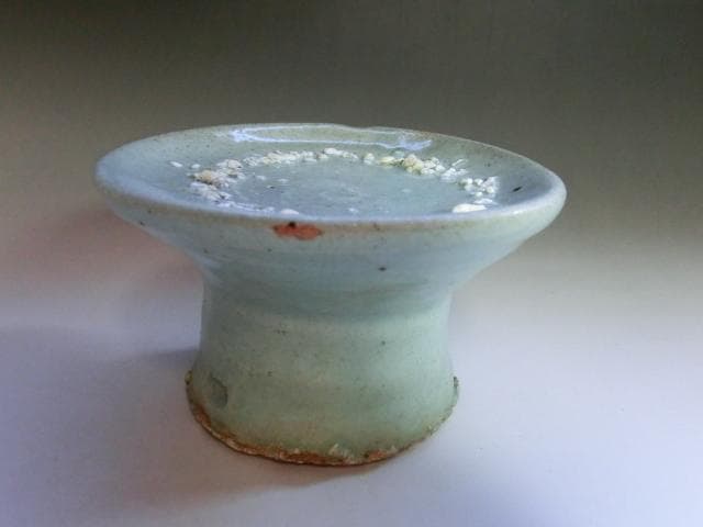 盃台■古い青磁 砂高台 酒器 古玩 唐物 中国 古美術 時代物 骨董品 希少■