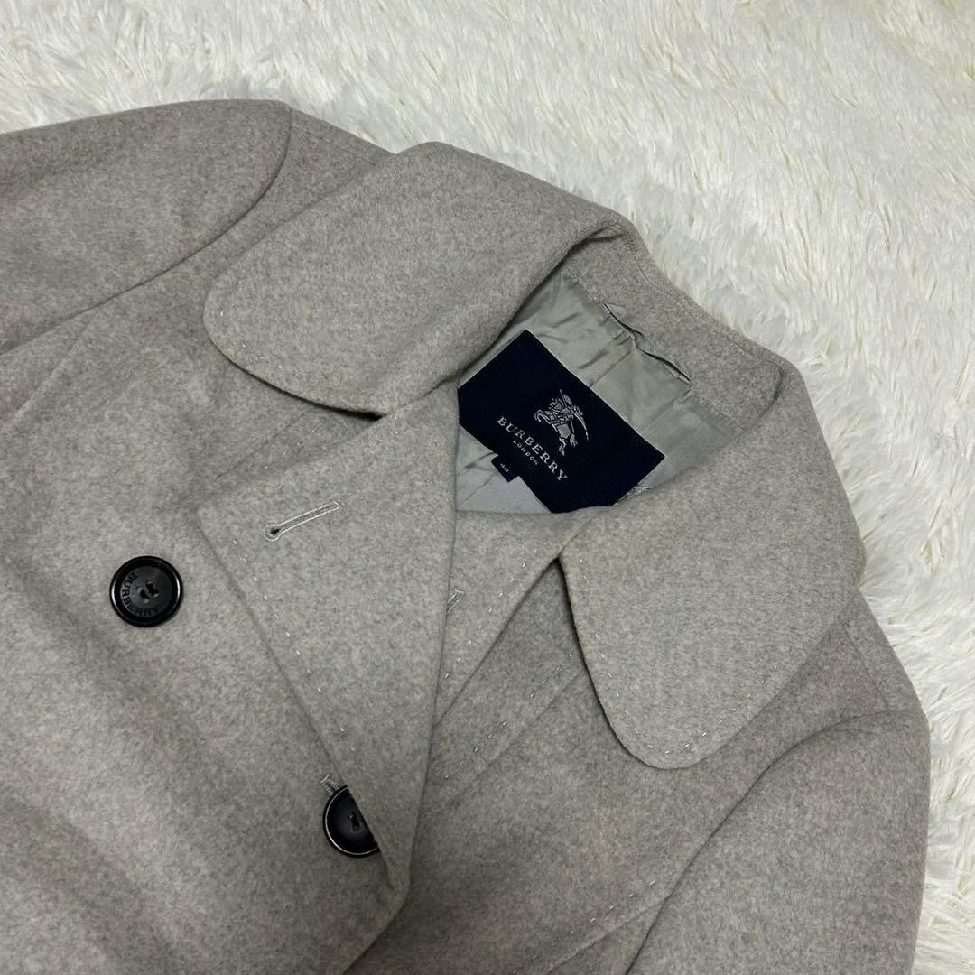 【極美品/L】バーバリーロンドン チェスターコート アンゴラ Aライン グレー
