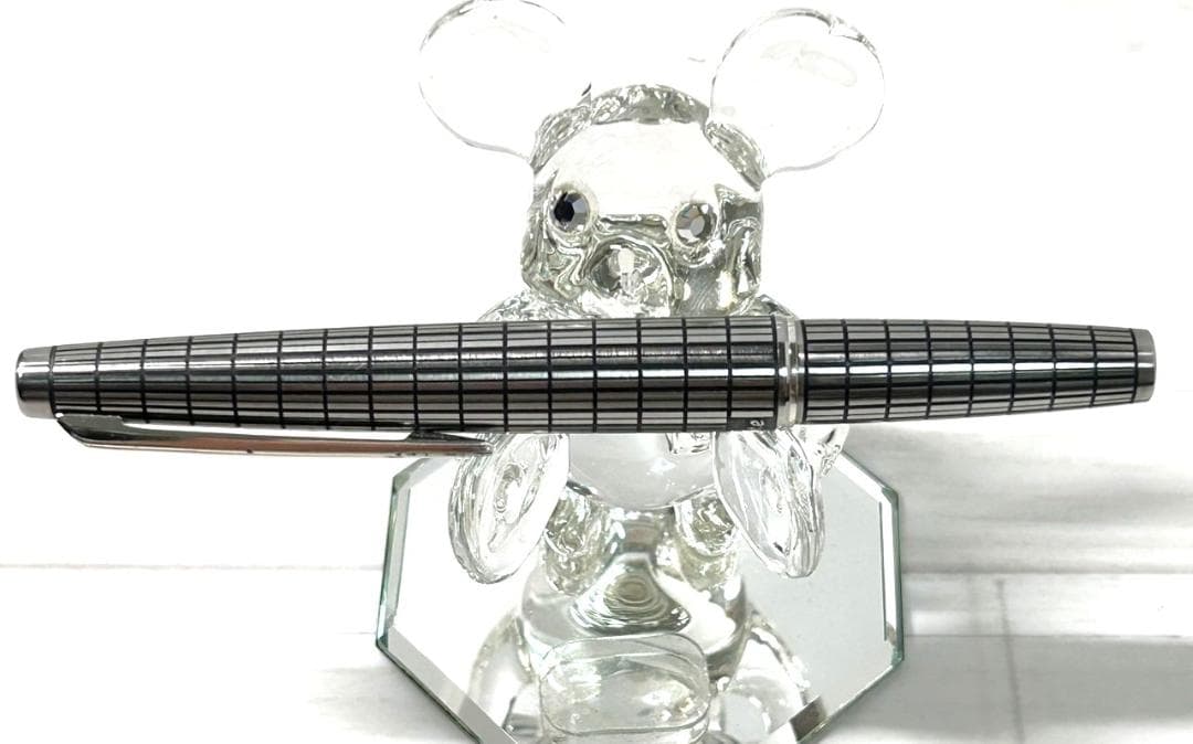 パイロット 万年筆 エリート シルバー格子 H675 18K F レア U128