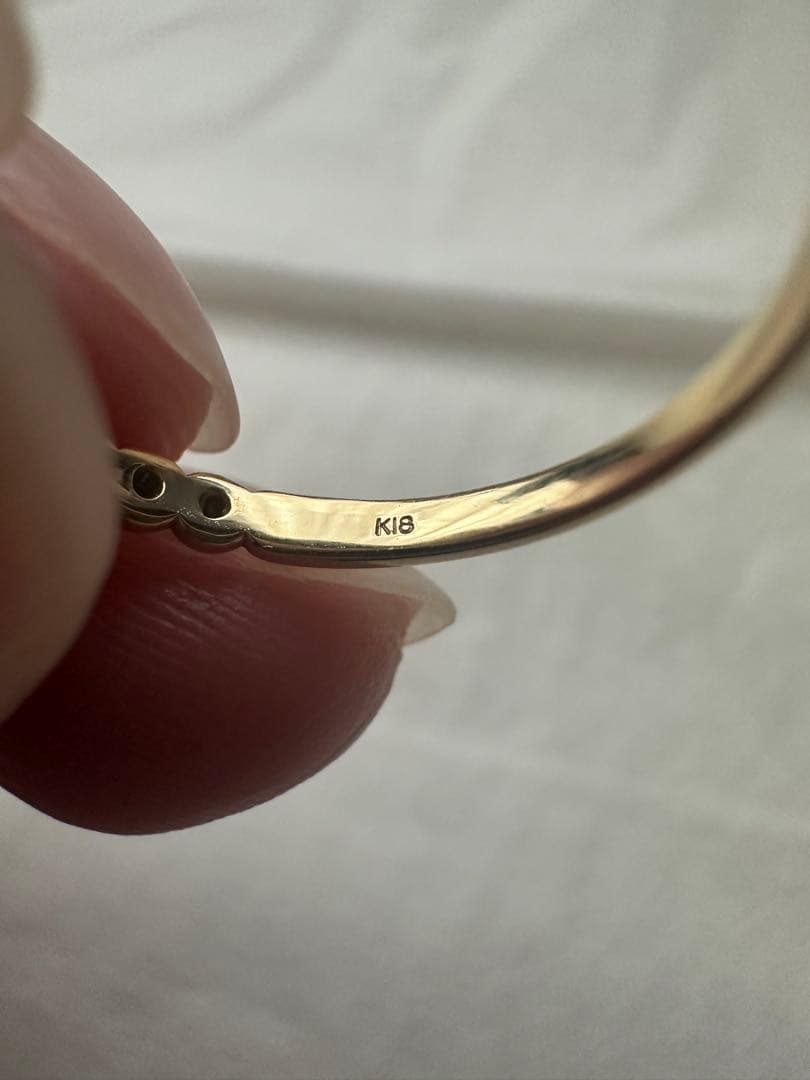 天然ダイヤモンド　K18YG リング12-13 号