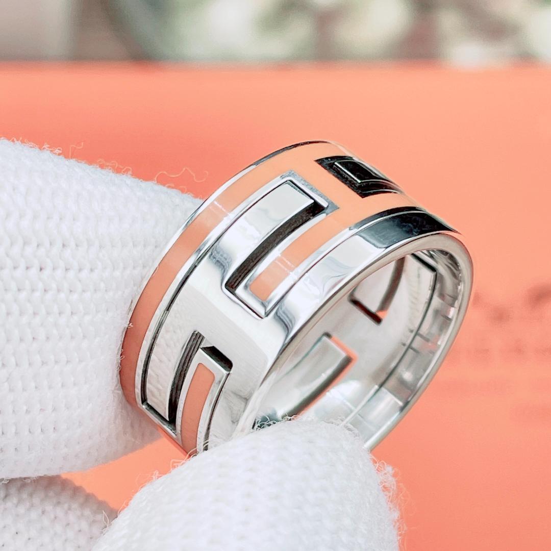 ◇エルメス◇新品仕上済 ムーヴ ムーブアッシュ リング オレンジ 13号 7.7