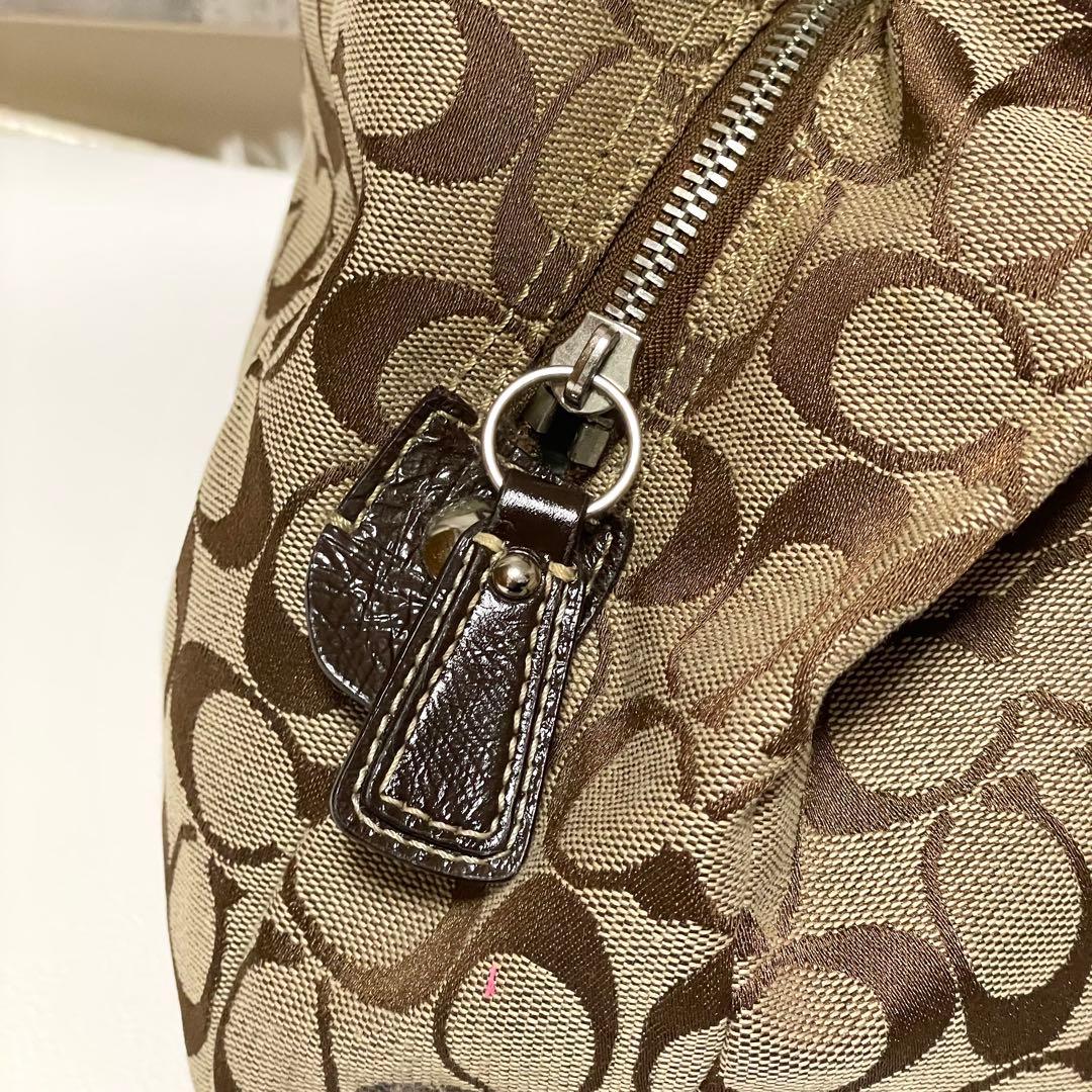 美品 コーチ ショルダーバッグ ソーホー F17403 シグネチャー キャンバス