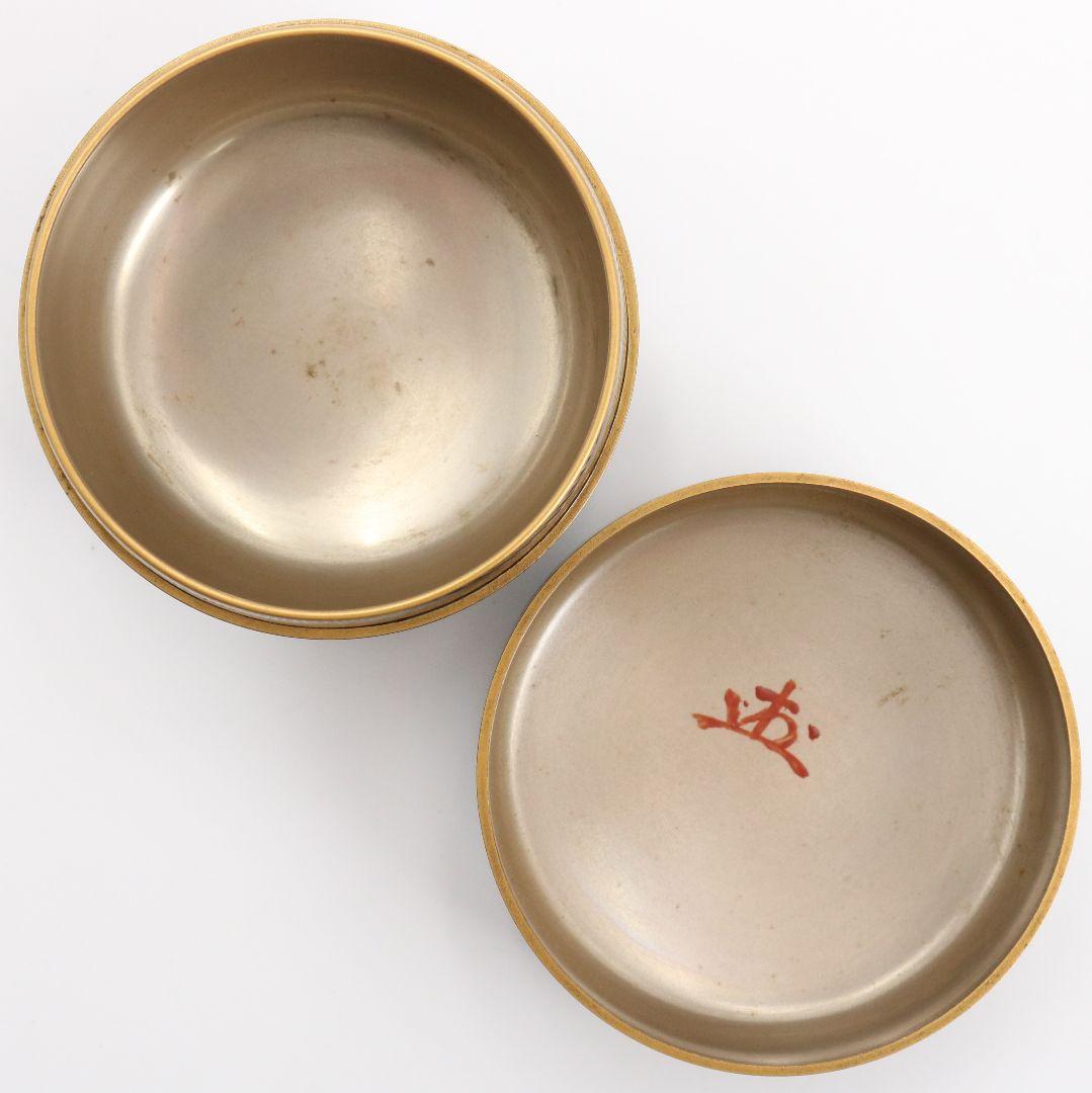 田崎昭一郎作 輪島塗 櫛千鳥蒔絵 平棗 内銀溜 村上宗信書付　rM787　N4