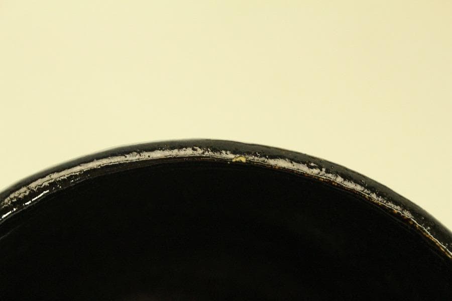 茶道具 黒楽茶碗 小服 真塗棗 茶箱用 二件 美品(A783)