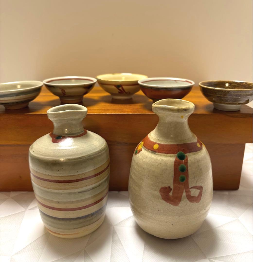 京焼　国領寿人 作　酒器セット　徳利2個　お猪口５個　作家さん　清水焼