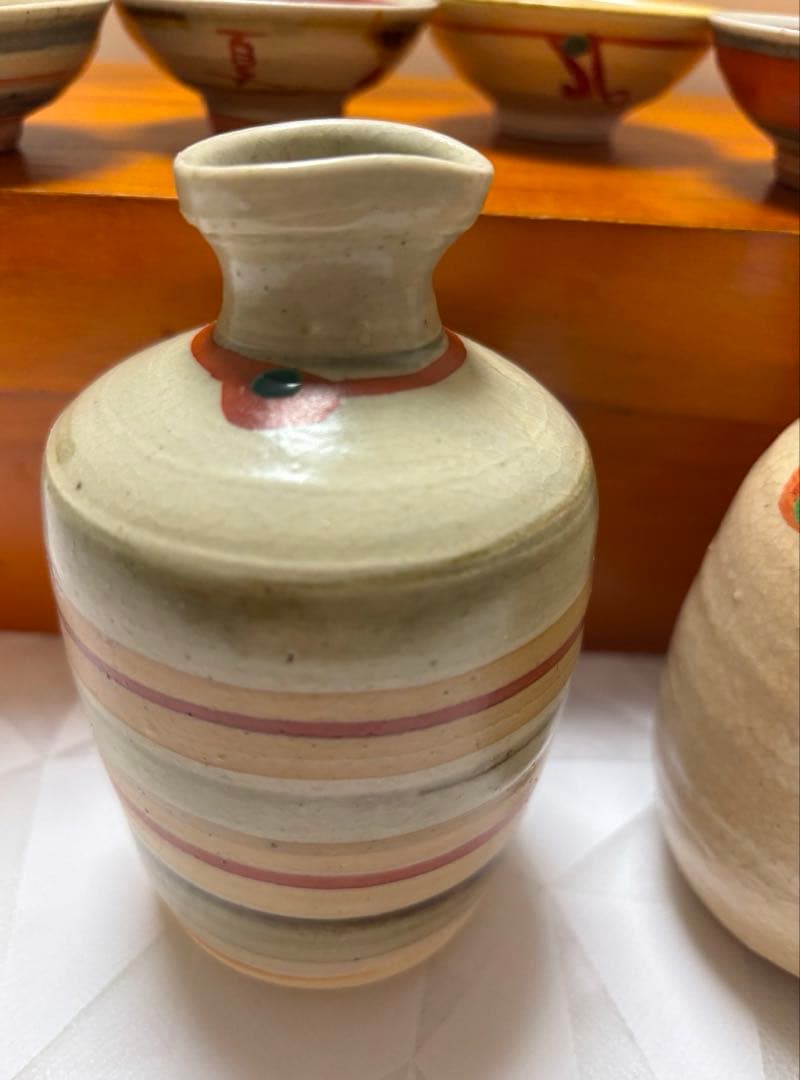 京焼　国領寿人 作　酒器セット　徳利2個　お猪口５個　作家さん　清水焼