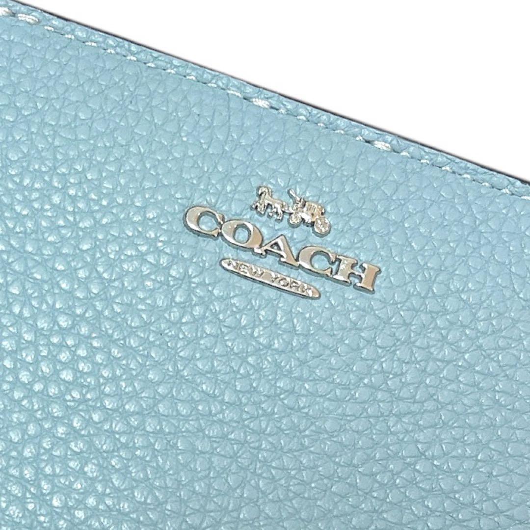 【完売カラー★未使用】COACH 2つ折り財布 スナップウォレット ライトブルー