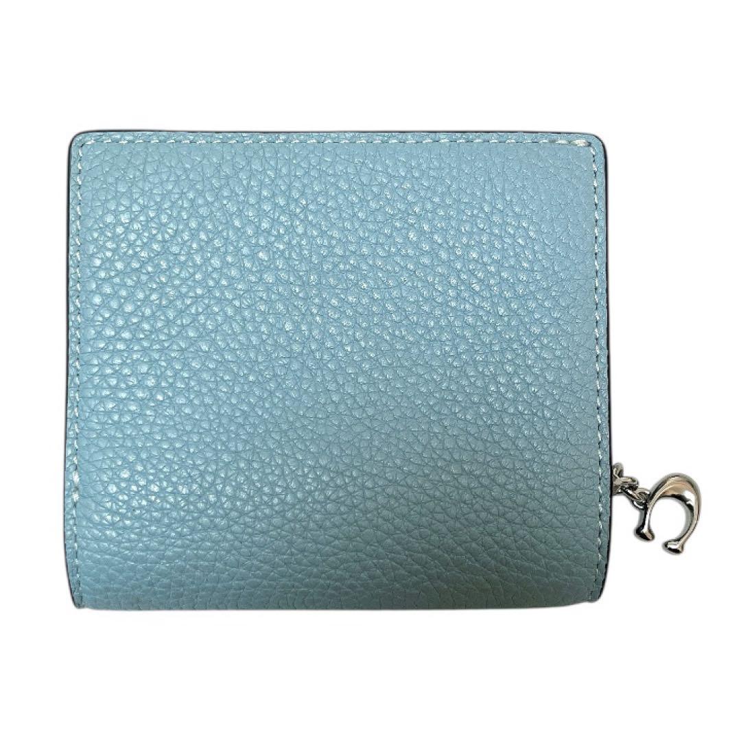 【完売カラー★未使用】COACH 2つ折り財布 スナップウォレット ライトブルー