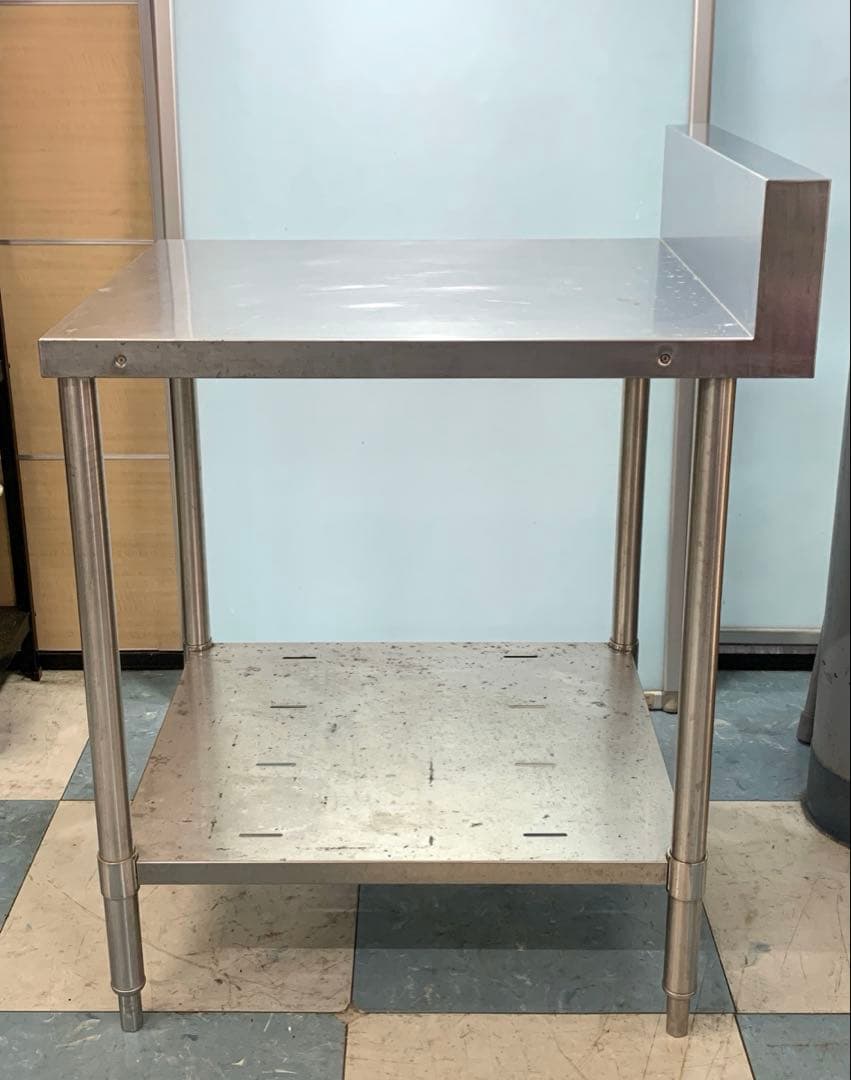 業務用ステンレス作業台 高さ990㎜×幅550㎜×奥行750㎜ バックガード付