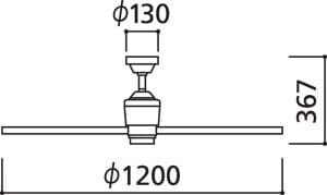 新品未使用★オーデリック／シーリングファン　WF239★パイプ吊下げタイプ