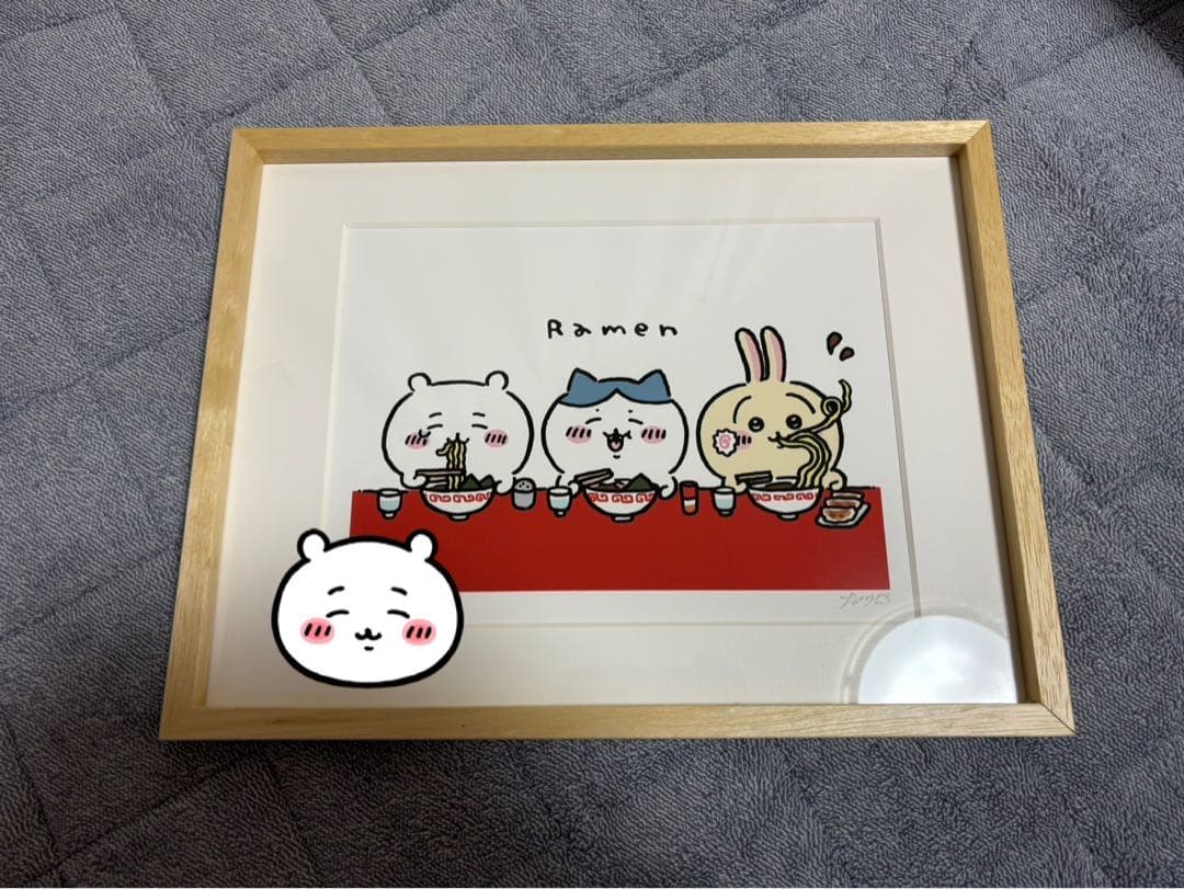ちいかわ　ナガノ先生直筆サイン　アートフレーム　ラーメン