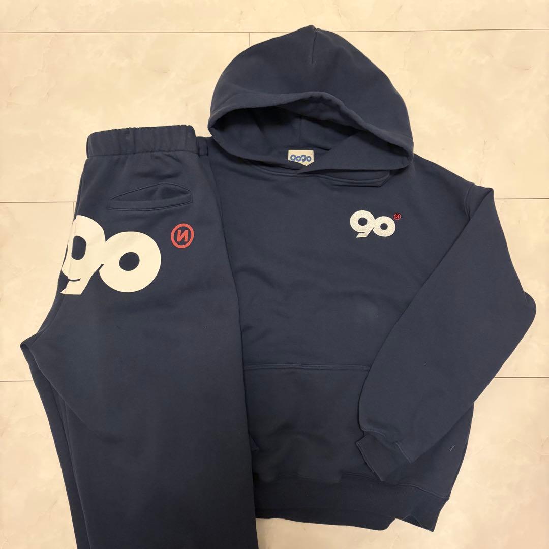 【最終値下げ！】9090 ネイビー パーカー スウェットパンツ セットアップ L