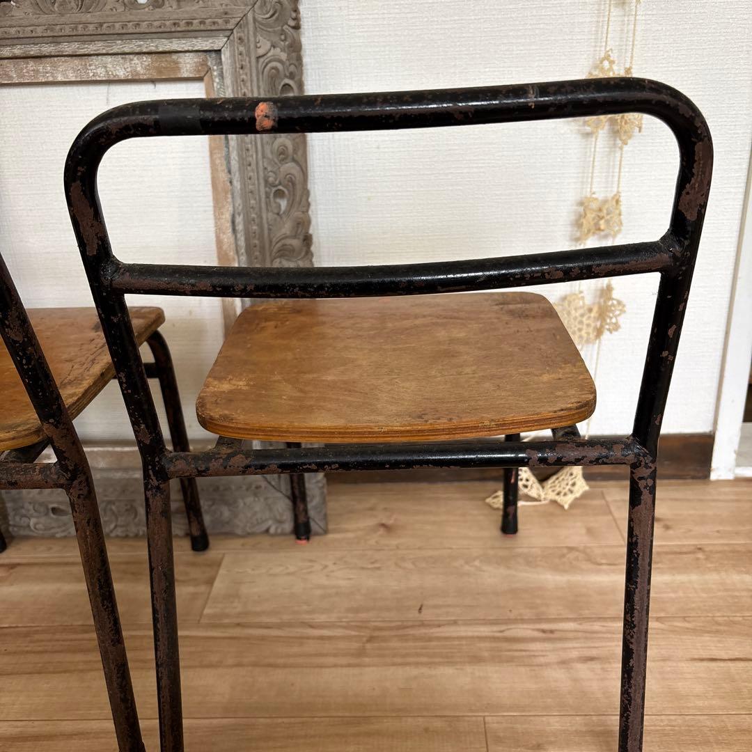 懐かしい幼稚園の椅子2脚セットアンティーク