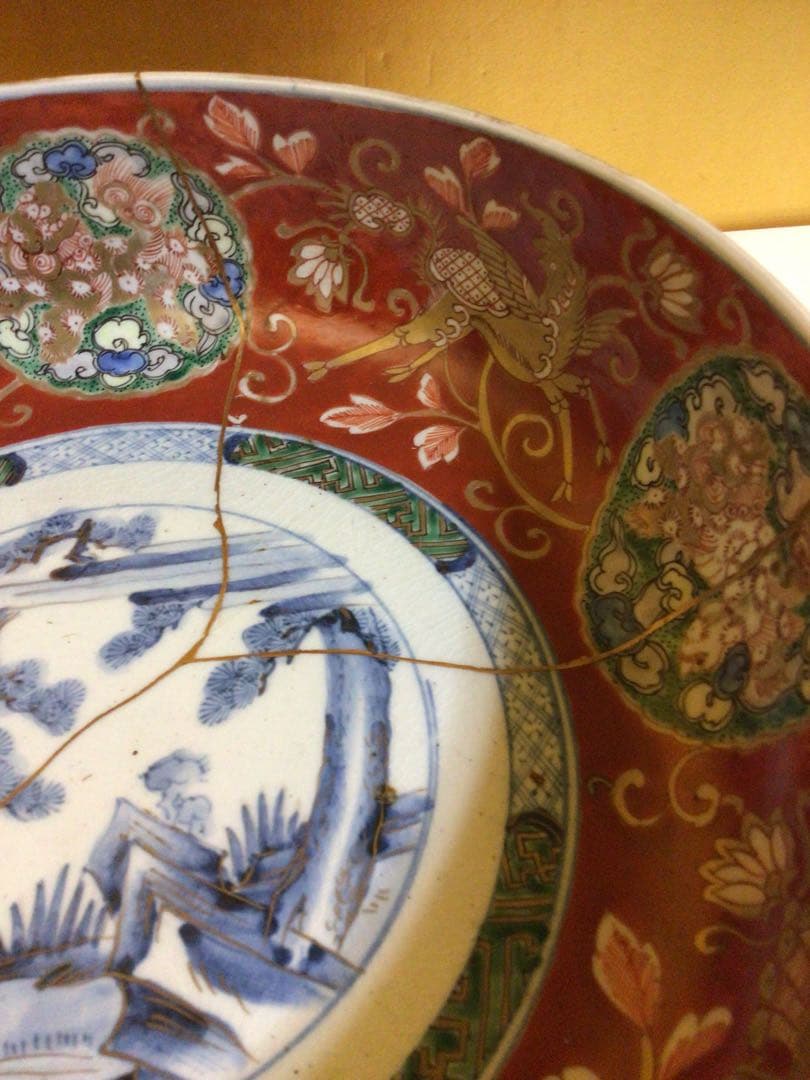 古九谷 三ツ鉢 木箱付き