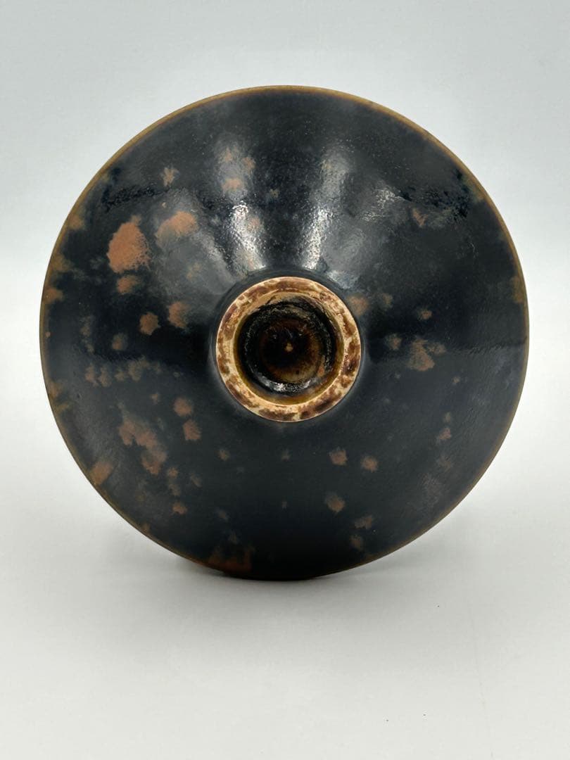 ★0060宋時 定窯 褐斑盃 ★天目茶碗 茶道具 茶器 唐物天目