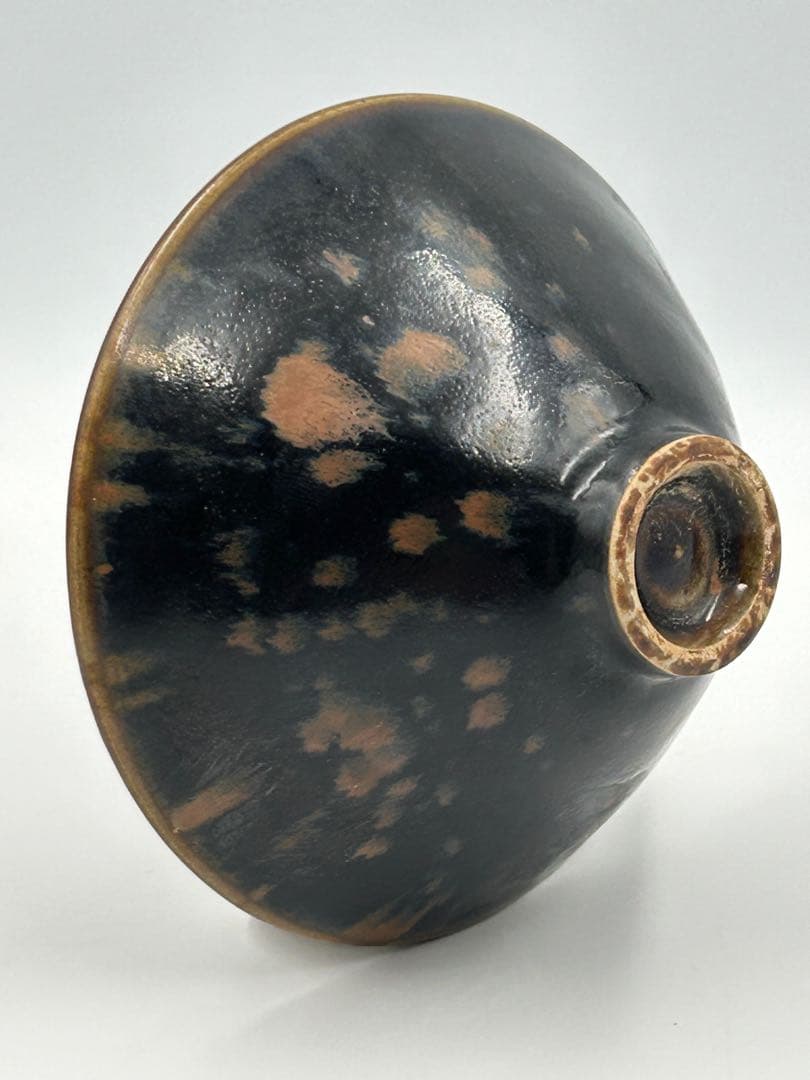 ★0060宋時 定窯 褐斑盃 ★天目茶碗 茶道具 茶器 唐物天目