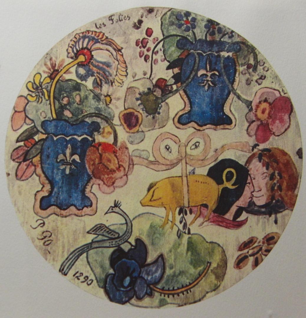 ポール・ゴーギャン、【愛の狂気】、希少な画集画・マット紙