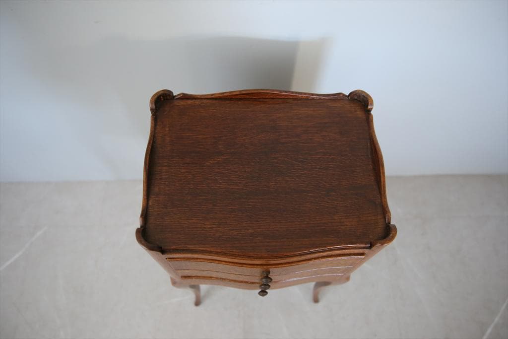 フランスアンティーク木製ベッドサイドキャビネット/ナイトテーブル90-143-3