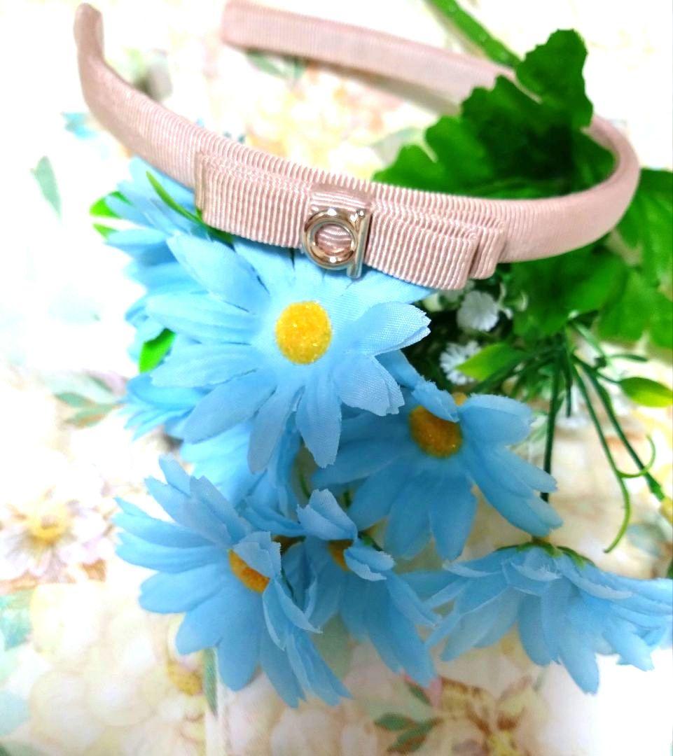 サルヴァトーレ フェラガモ 　ガンチーニ　リボンカチューシャ　ピンク