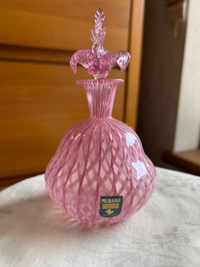 ベネチアングラス ムラーノガラス 香水瓶 ピンクが綺麗