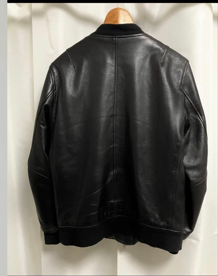 ナノユニバース レザー MA-1ボンバージャケット Black