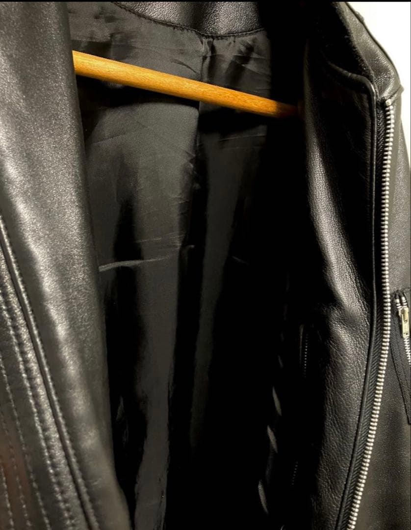 ナノユニバース レザー MA-1ボンバージャケット Black