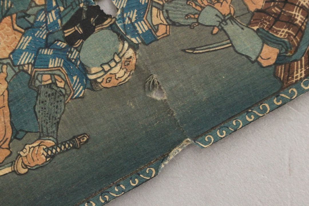 No5384 木版画　4点　「伊賀越道中双六」　「假名手本忠臣蔵 壹」〉送料無料