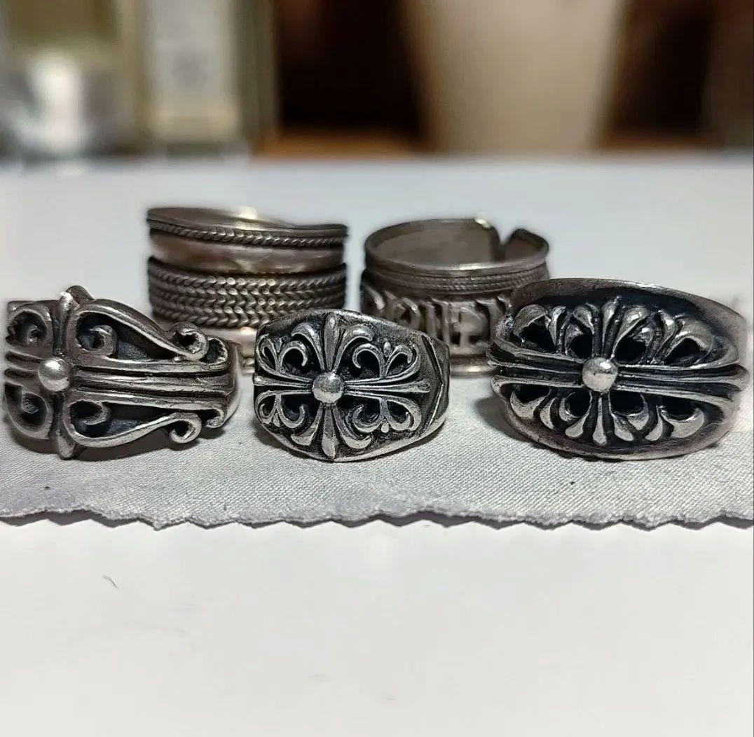 【hailiqianye】シルバー ヴィンテージ風 リング 5点セット