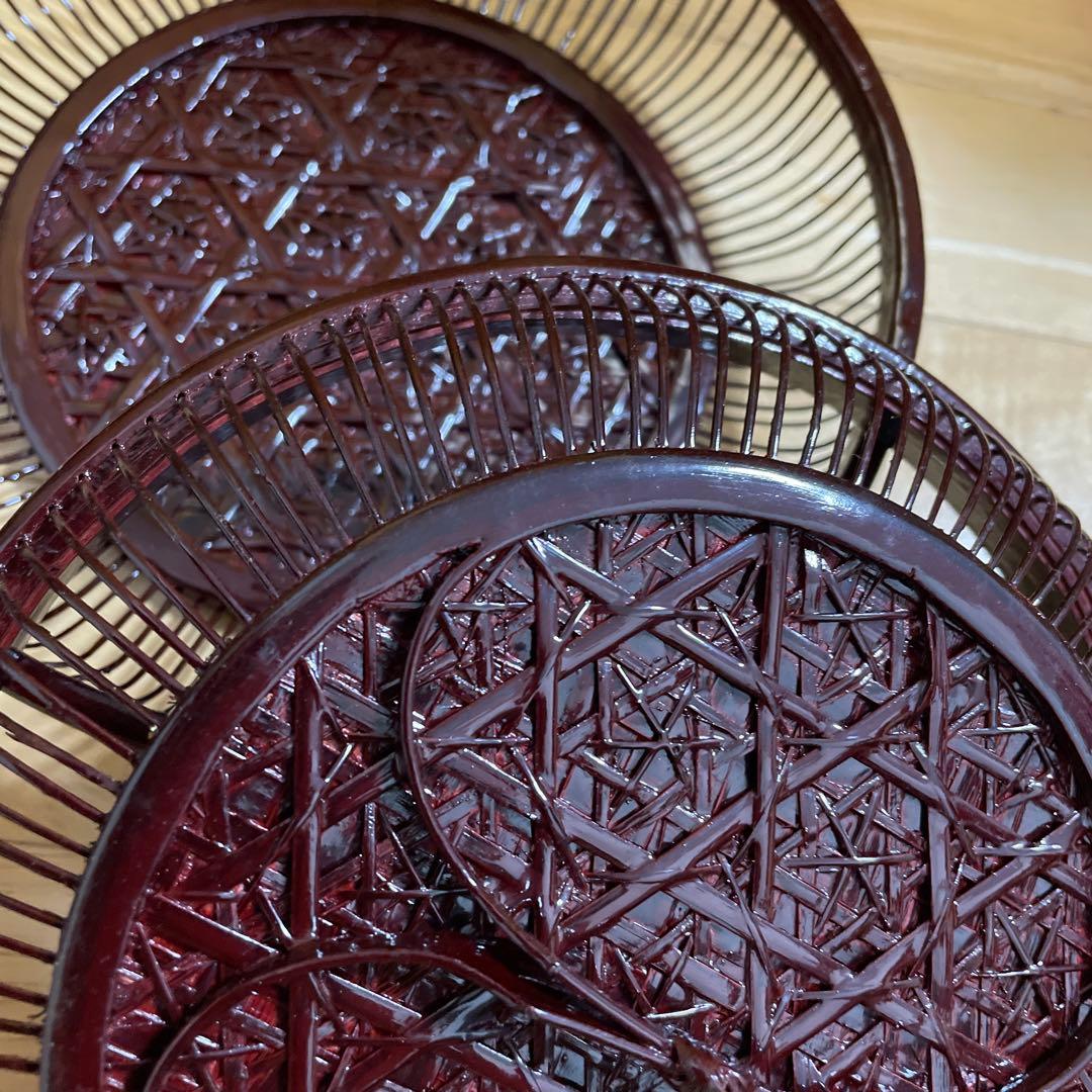 嵐山　竹細工　菓子器　茶托