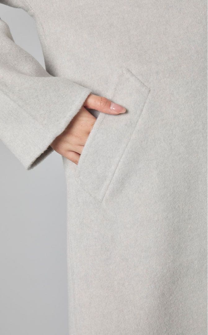 GALERIE VIE ウールダブルフェイスチェスターコート　ライトグレー