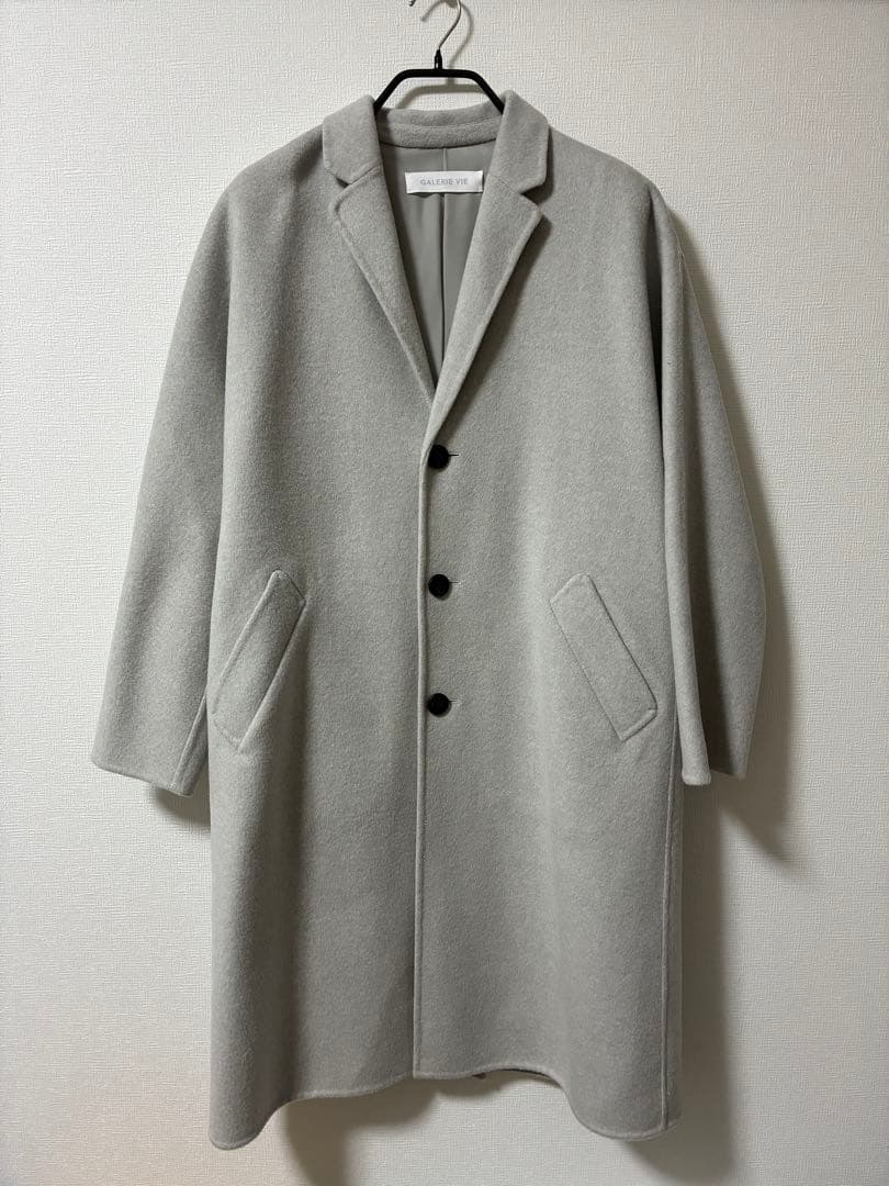 GALERIE VIE ウールダブルフェイスチェスターコート　ライトグレー