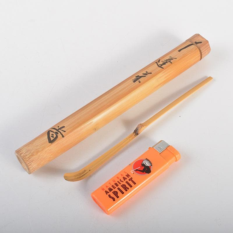 茶道具　高野宗陵作　茶杓　銘「蓮葉」　前大徳　藤井誠堂書付　共筒共箱　V6202