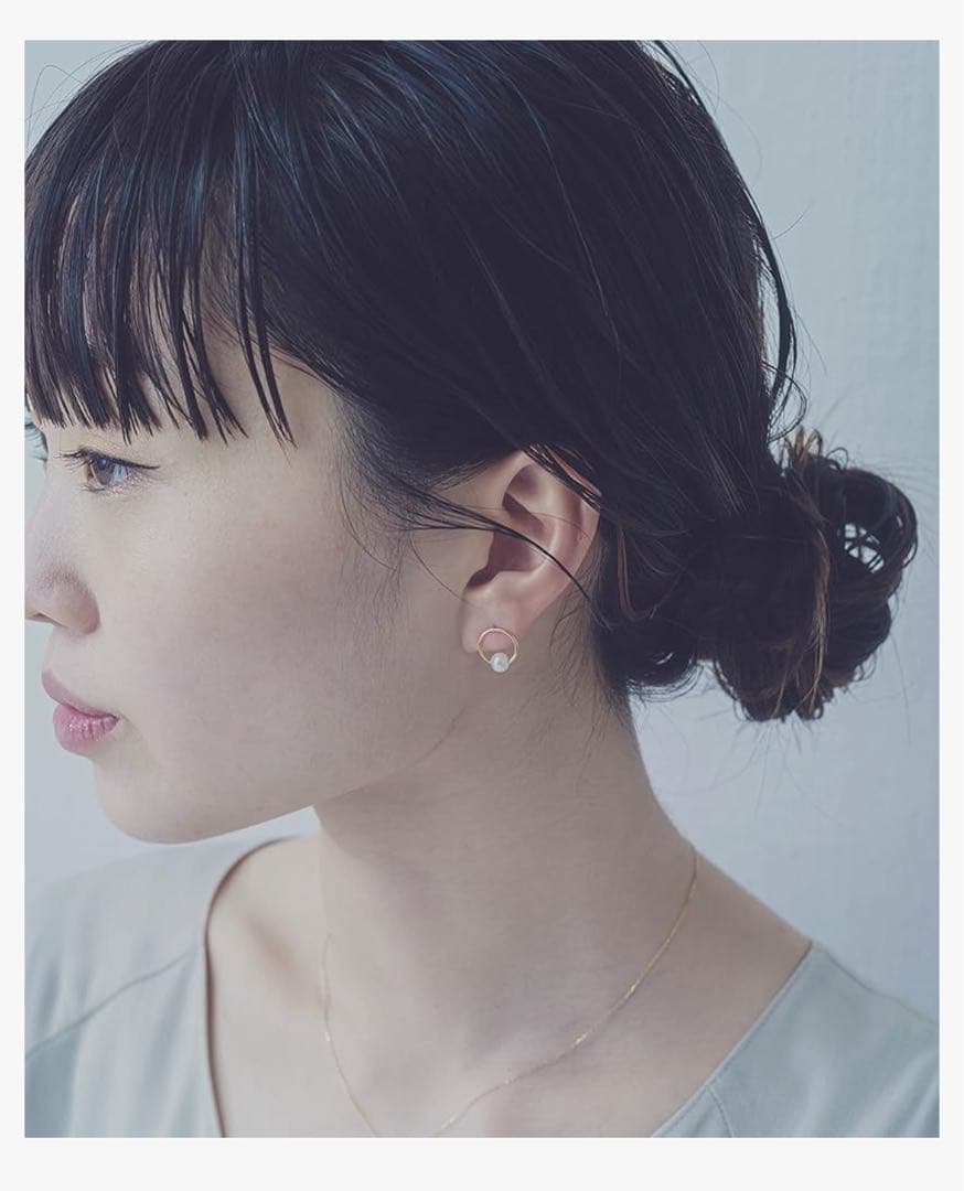 ete パール ピアス イエローゴールド