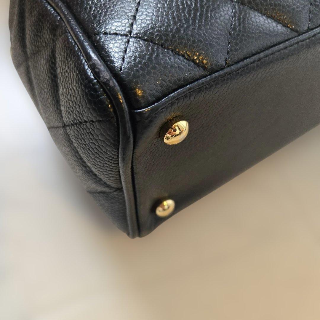 シャネル マトラッセ ココマーク キャビアスキンバッグ ミニボストン