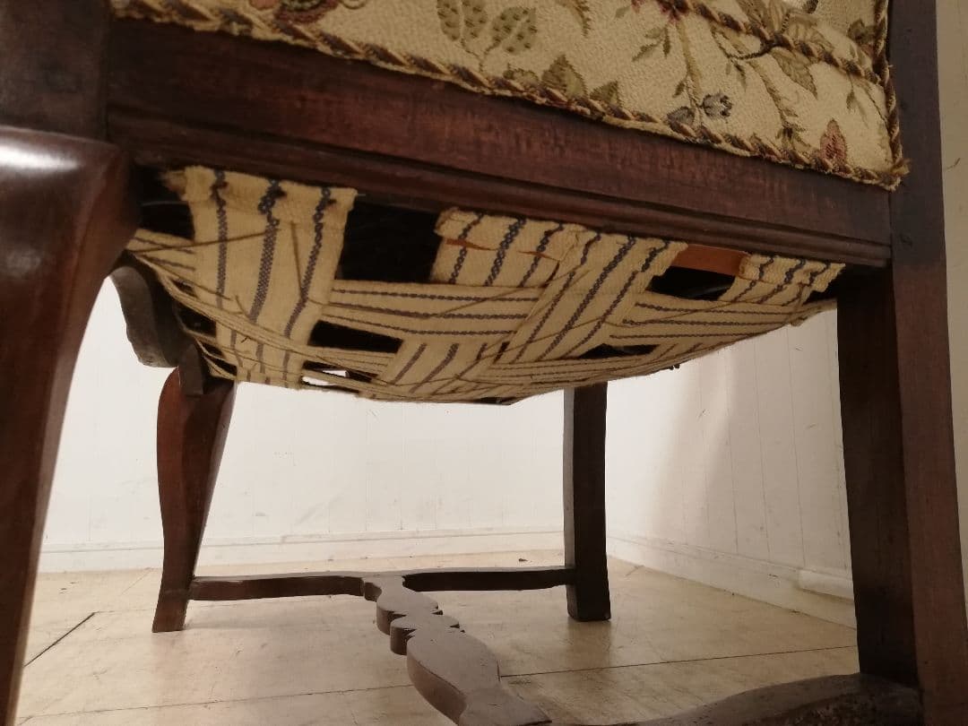 アンティーク ゴブラン織 ウイングバックアームチェア フランス 生地張り替え済