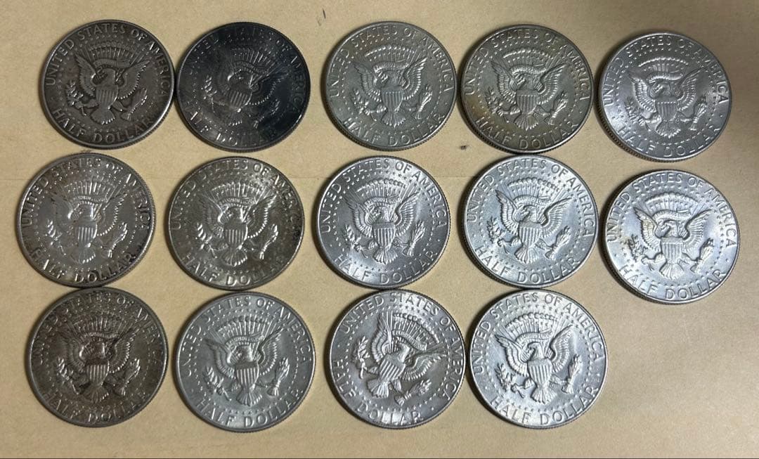 ケネディハーフダラー銀貨 14枚セット sv400 アメリカ 本物保証