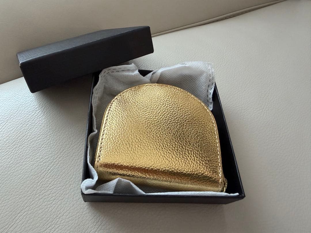 皇居財布 金色レザー小銭入れ 皇居限定 ゴールドケース