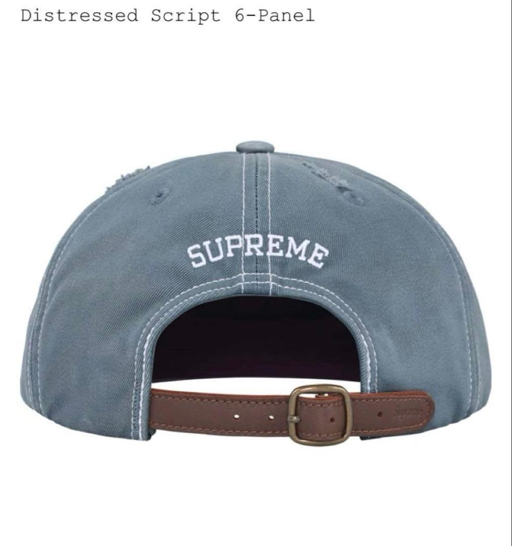 帽子 Supreme Distressed Script 6-Panel Slate