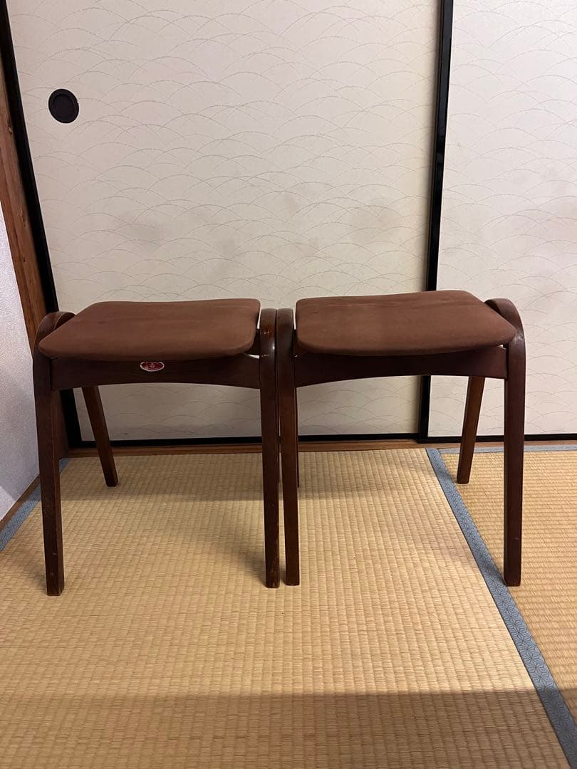 2脚セット 秋田木工 No.202 スタッキングスツール 剣持勇 送料込み