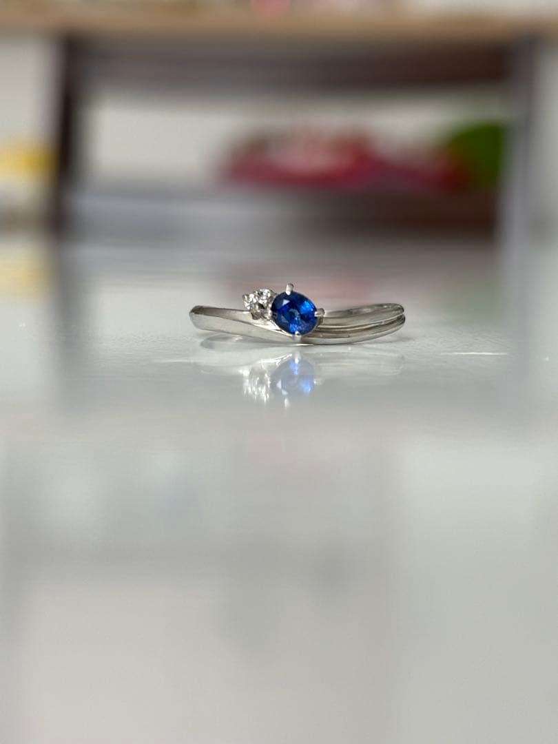 pt900 サファイアリング　9号