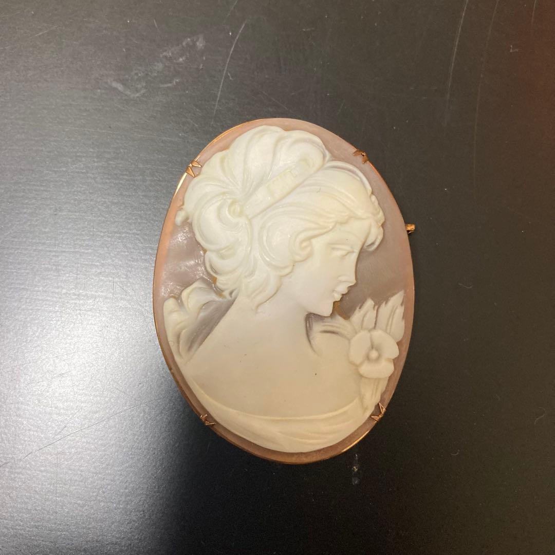 Vintage カメオ k18 ブローチ ネックレス 2WAY アンティーク